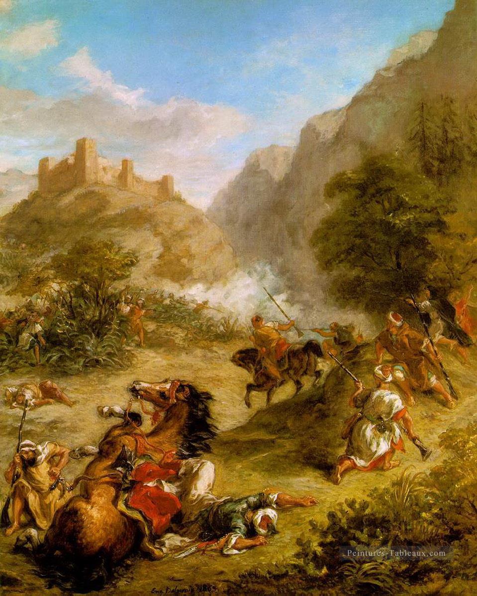 Arabes escarmouches dans les montagnes 1863 Eugène Delacroix Peintures à l'huile